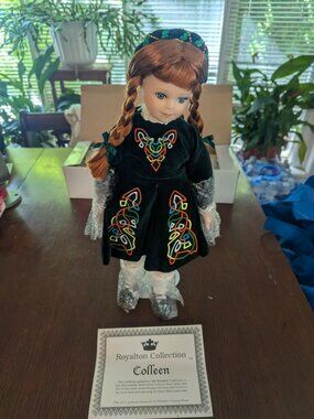 AUTHENTIC ROYALTON COLLECTION™ “COLLEEN” IRISH CELTIC DOLL WITH STAND